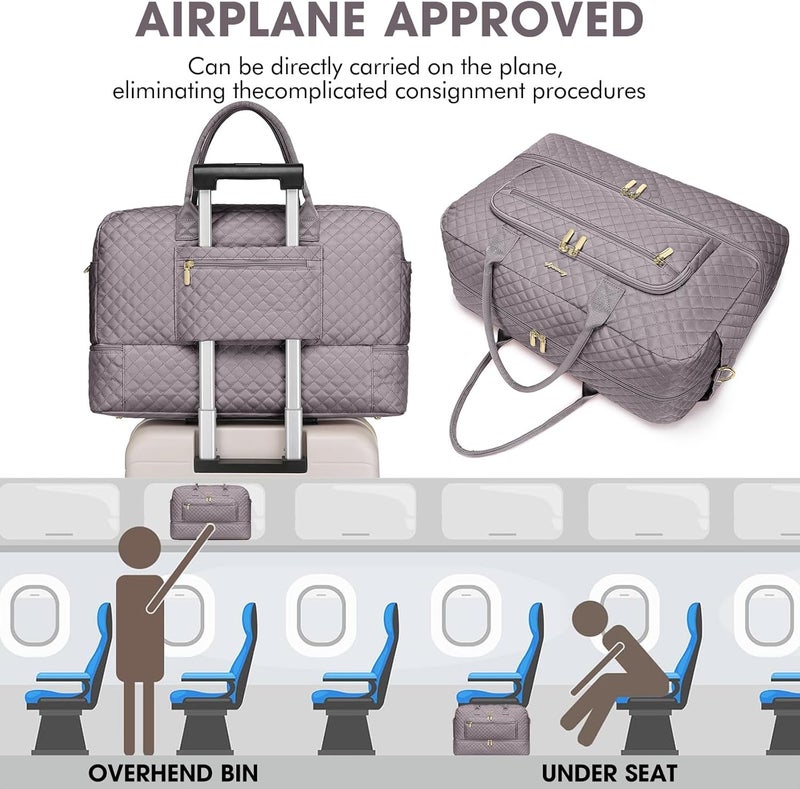 LUOCIP Travel Duffle Bag Weekender for Women - Carry-On Overnight Bag Personal Item Bag with Shoe Compartment & Wet Pocket Large Weekend Tote Bags with Toiletry Bag Hospital Bags for Labor and Delivery - Image 5